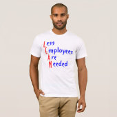 L, E, A, N, ess, werknemers, re, benodigd T-shirt (Voorkant volledig)