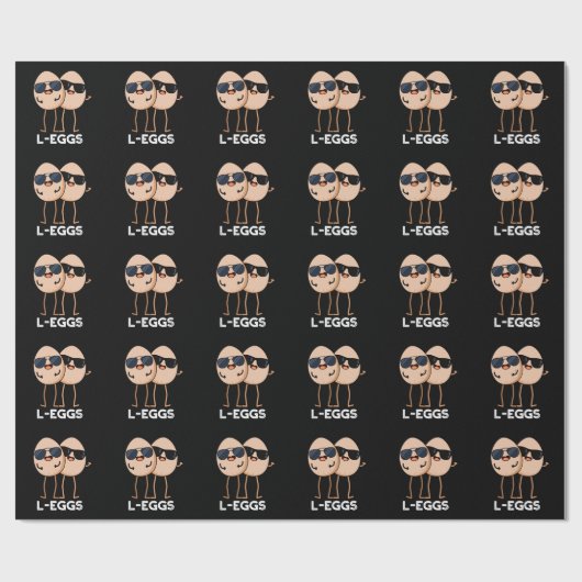 L-eieren Funny Egg Pun Dark BG Cadeaupapier (Vlak)