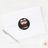 L-eieren Funny Egg Pun Dark BG Ronde Sticker (Envelop)