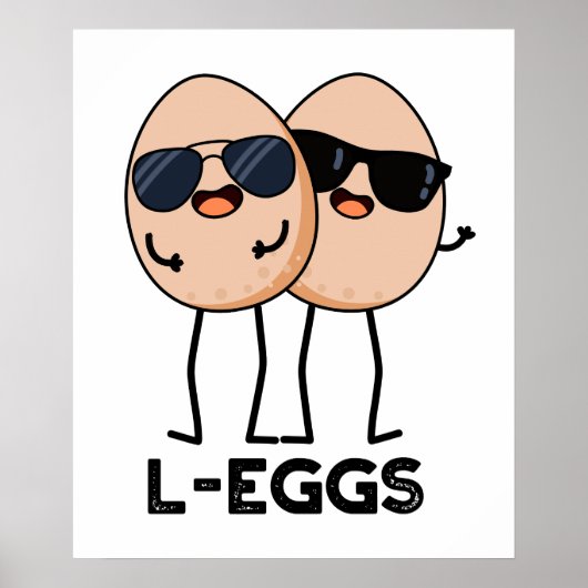 L-eieren Funny Egg Pun Poster (Voorkant)