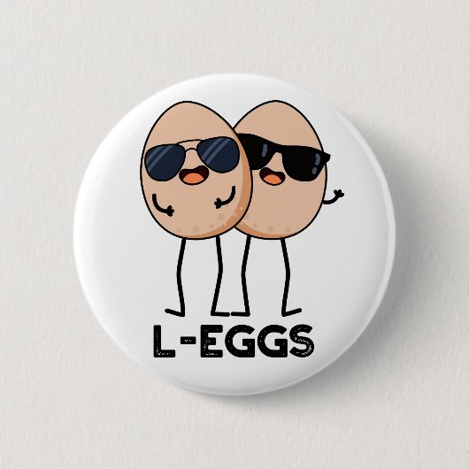 L-eieren Funny Egg Pun Ronde Button 5,7 Cm (Voorkant)