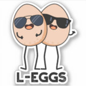 L-eieren Funny Egg Pun Sticker (Voorkant)