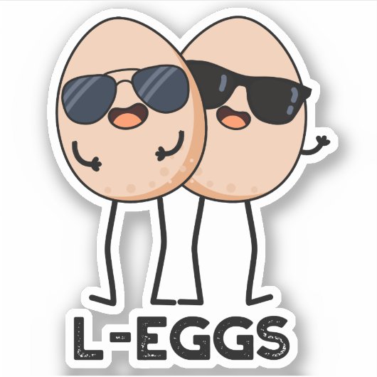 L-eieren Funny Egg Pun Sticker (Voorkant)