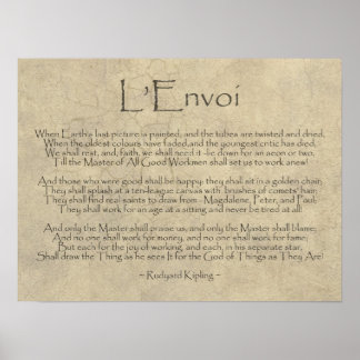L' Envoi Poem door Rudyard Kipling Poster