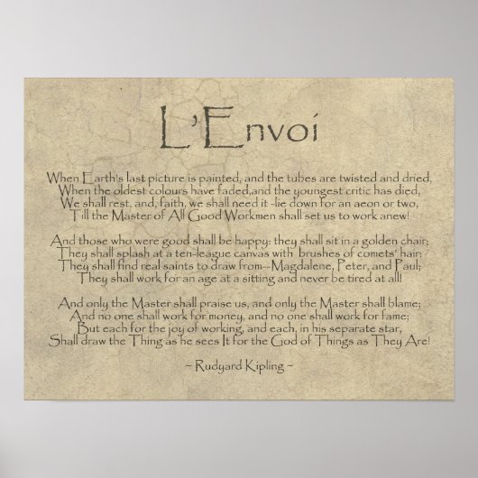 L' Envoi Poem door Rudyard Kipling Poster (Voorkant)