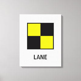 L Familienaam Nautische vlag Canvas Afdruk