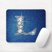 L Faux-"Diamond Bling" op Denim Mousepad Muismat (Met muis)