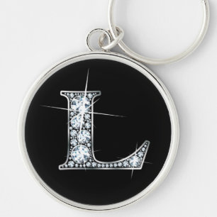 "L" Faux-Diamond Bling Sleutelhanger