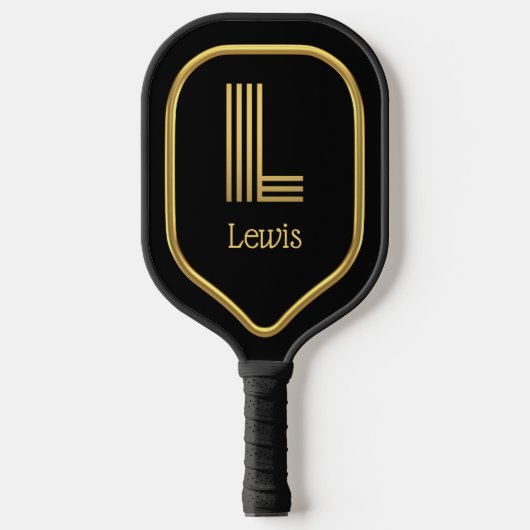 L Gold Initiaal Pickleball Paddle (Voorkant)