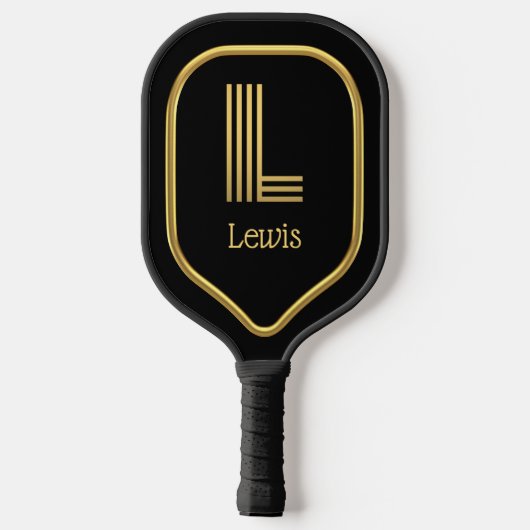 L Gold Initiaal Pickleball Paddle (Achterkant)