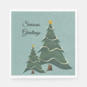 L Groen Blauw Whimsical Christmas Design Servet (Voorkant)
