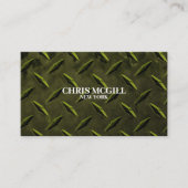 L. Groen Metalen Textuur Custom Construction Worke Visitekaartje (Voorkant)