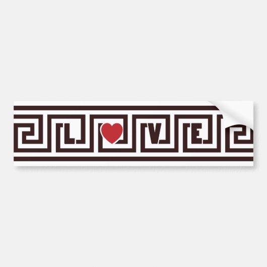 L-hart-VE Griekse sleutel (aangepaste kleuren) Bumpersticker (Voorkant)
