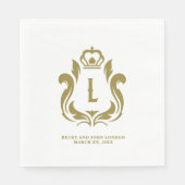 L Initiële gouden kam Servet (Voorkant)
