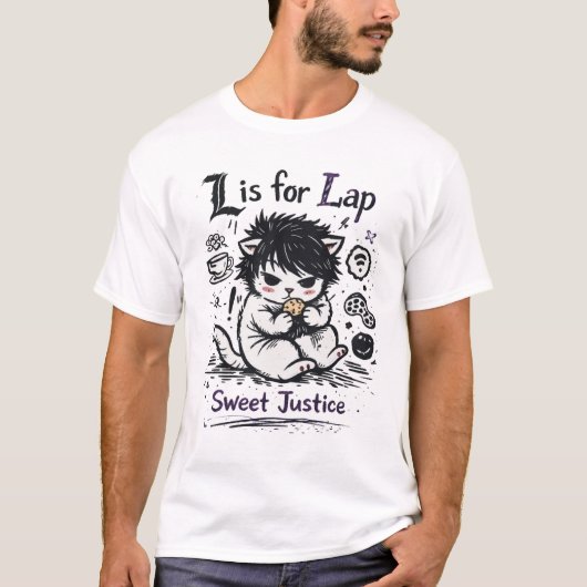 L is for Lap – Sweet Justice Cat Parody T-shirt (Voorkant)