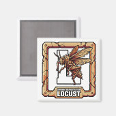 L is for Locust – GTA Style ABC Learning Magneet (Voorkant / Achterkant)