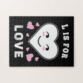 L is voor de liefdesdag Valentijnsdag waar ik van  Legpuzzel (Horizontaal)