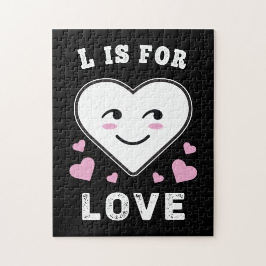 L is voor de liefdesdag Valentijnsdag waar ik van  Legpuzzel (Verticaal)