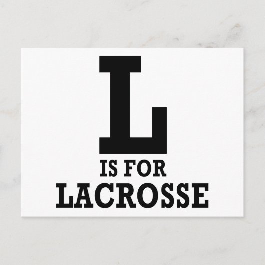 L is voor Lacrosse Briefkaart (Voorkant)
