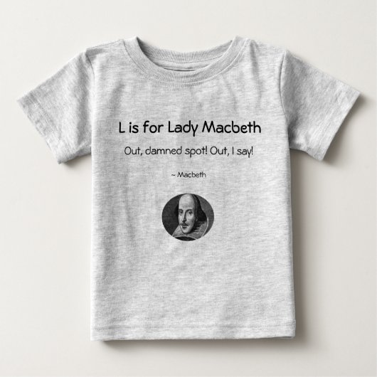 L is voor Lady Macbeth. Een Shirt van Little Shake (Voorkant)