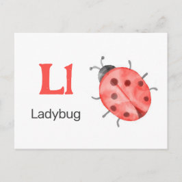 L is voor Ladybug - Alphabet Flash Kaart