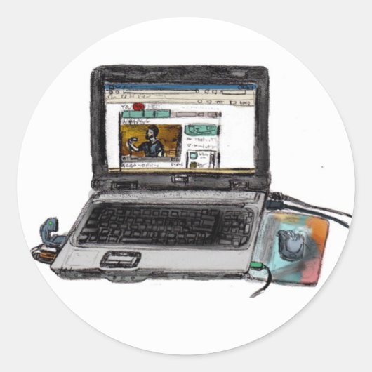 L is voor laptop ronde sticker (Voorkant)