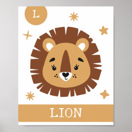 L is voor Leeuw, Peuterkamer, Slaapkamer, Kinderen Poster
