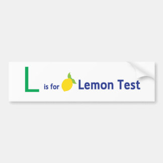 L is voor Lemon-test Bumpersticker