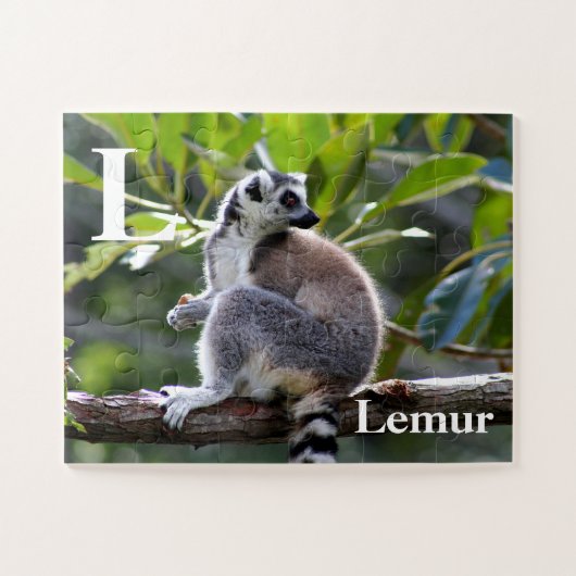 L is voor lemur legpuzzel (Horizontaal)