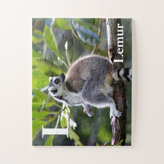 L is voor lemur legpuzzel (Verticaal)