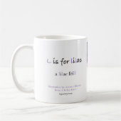 L is voor Lila alfabet art mok (Links)