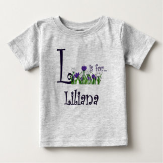 L is voor Liliana Cute Spring Flowers T-shirt