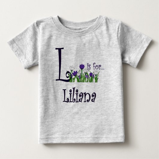 L is voor Liliana Cute Spring Flowers T-shirt (Voorkant)