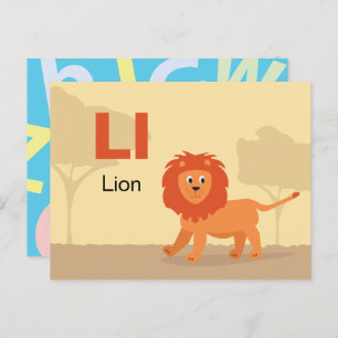 L is voor Lion - Alphabet Flash Kaart