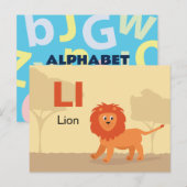 L is voor Lion - Alphabet Flash Kaart (Voorkant / Achterkant)