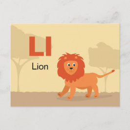 L is voor Lion - Alphabet Flash Kaart