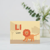 L is voor Lion - Alphabet Flash Kaart (Staand voorkant)