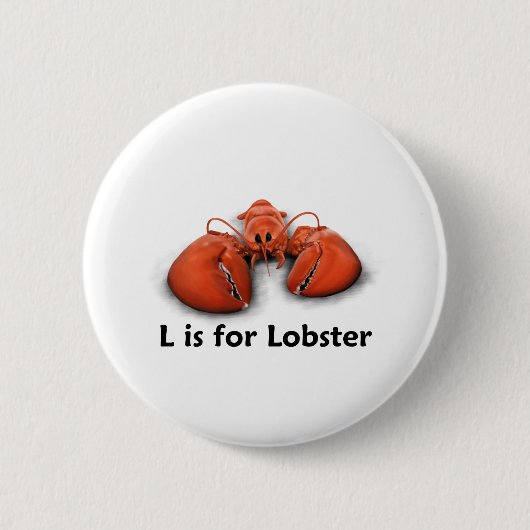 L is voor Lobster Ronde Button 5,7 Cm (Voorkant)