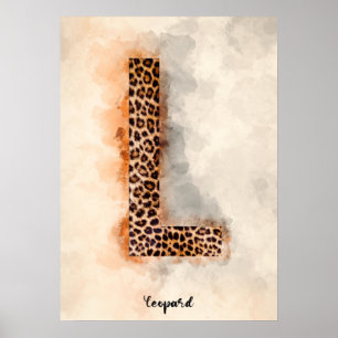 L is voor luipaard poster