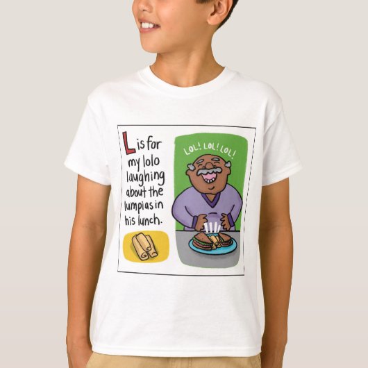 L is voor Lumpia Kinder T-shirt (Voorkant)