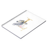 L letter gepersonaliseerde naam monogram met paard notitieboek (Linkerzijde)