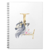 L letter gepersonaliseerde naam monogram met paard