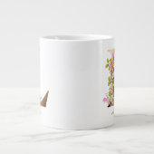 L Letter Gold Monogram | Roze Cherry Blossom Grote Koffiekop (Voorkant)