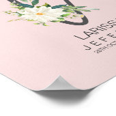 L Letter Monogram Blush Floral Decor Poster (Hoek)