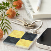 L Lima Waterverf Nautical Signal Maritime Vlag Sleutelhanger (Voorkant Rechts)