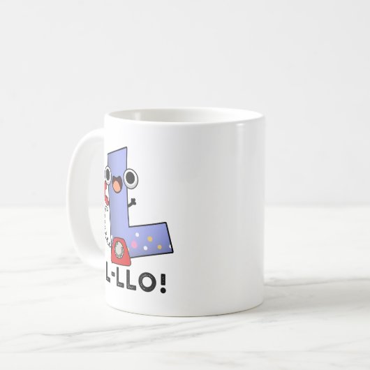 L-llo grappige brief L Pun Koffiemok (Voorkant links)