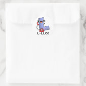 L-llo grappige brief L Pun Ronde Sticker (Tas)