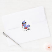 L-llo grappige brief L Pun Ronde Sticker (Envelop)