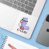 L-llo grappige brief L Pun Sticker (Laptop met iPhone)