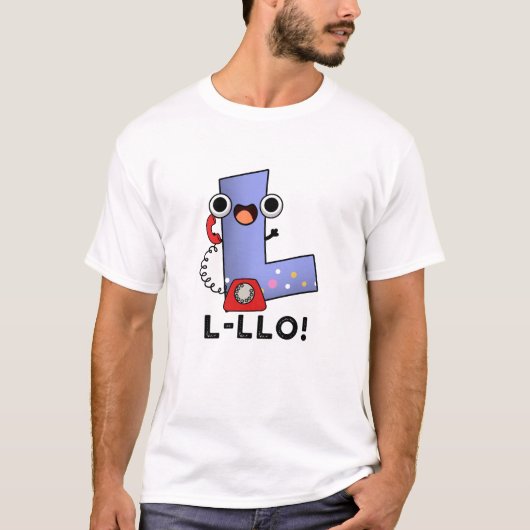 L-llo grappige brief L Pun T-shirt (Voorkant)